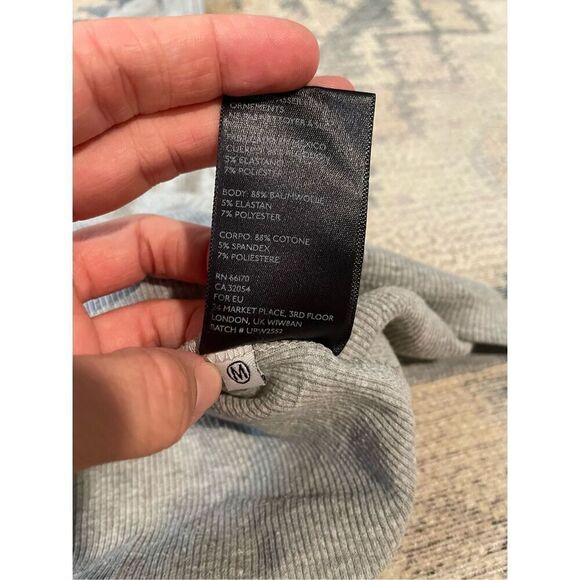 Urban outfitters truly madly deeply grey ribbed high neck crop top size M - Picture 5 of 5